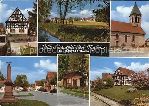 oetigheim Teilansichten Denkmal Fachwerkhaus Kirche Kapelle Volksschauspieldorf Kat. oetigheim