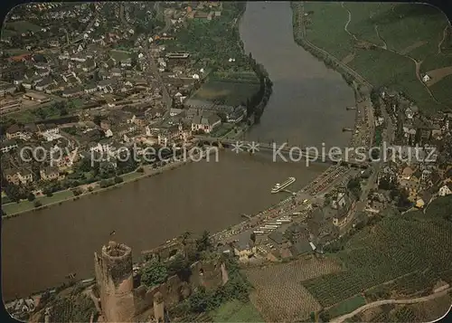 Bernkastel Kues Burgruine Mosel Bruecke Fliegeraufnahme Kat. Bernkastel Kues