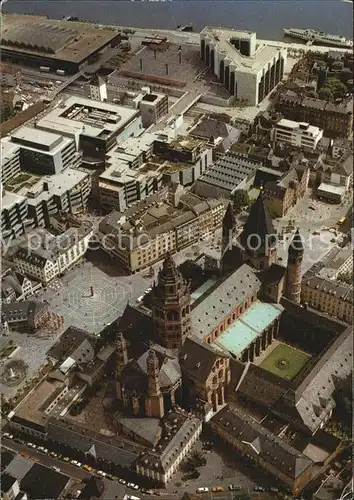 Mainz Rhein Dom Markt Brand Gutenberg Museum Rheingoldallee Rathaus Universitaetsstadt Fliegeraufnahme