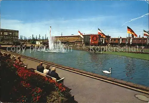 Dortmund Bahnhofsvorplatz Fontaene Wasserspiele Schwan Kat. Dortmund