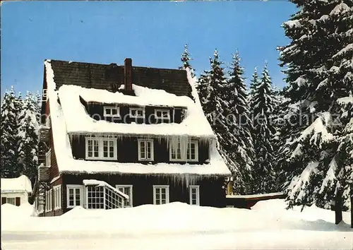 Koenigskrug Harz Ferienheim Haus Waldfrieden im Winter Kat. Braunlage