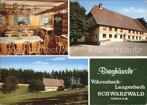 Langenbach Voehrenbach Breghaeusle Gaststaette Restaurant Schwarzwaelder Hausmacher Spezialitaeten Kat. Voehrenbach