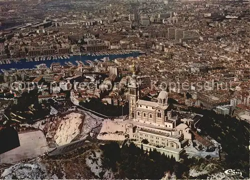 Marseille Basilique Notre Dame de la Garde Vieux Port vue aerienne Kat. Marseille