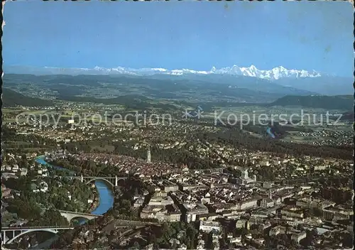Bern BE mit Alpenkette Fliegeraufnahme Kat. Bern