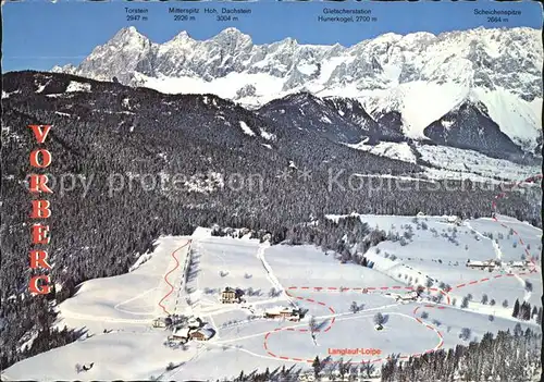 Vorberg Pichl Panorama Wintersportgebiet Dachsteingebirge Fliegeraufnahme