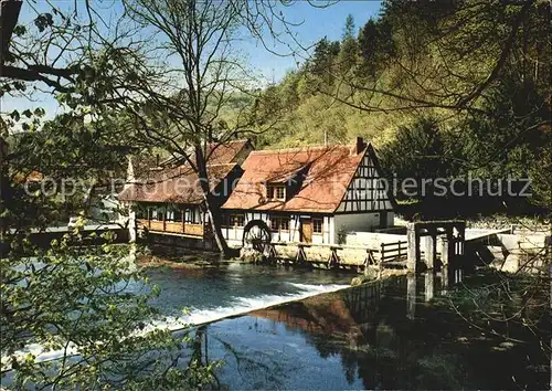 Blaubeuren Hammerschmiede am Blautopf Wehr Wasserrad Kat. Blaubeuren