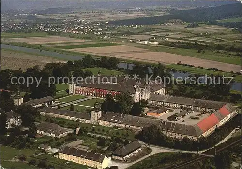 Corvey Schloss ehemalige Reichsabtei Fliegeraufnahme Kat. Hoexter