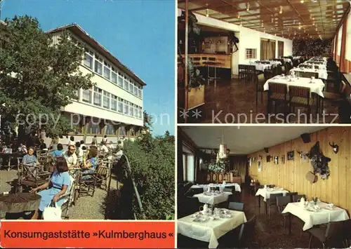 Saalfeld Saale Konsumgaststaette Kulmberghaus Bar Jaegerstube Terrasse Kat. Saalfeld