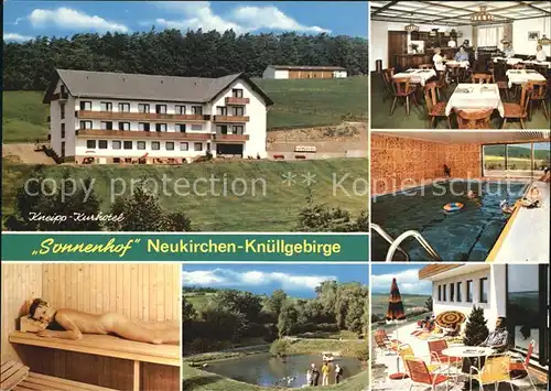 Neukirchen Knuellgebirge Kneipp Kurhotel Sonnenhof Sauna Hallenbad Terrasse Teich Kat. Neukirchen