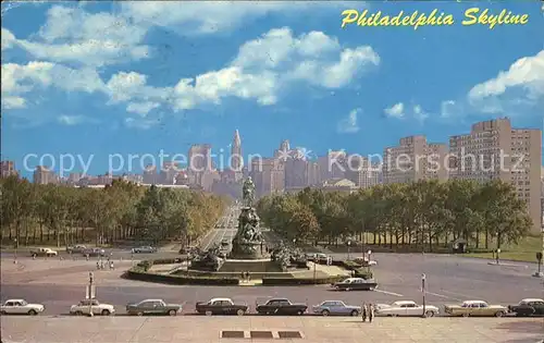 Philadelphia Pennsylvania Skyline Benjamin Franklin Parkway City Hall George Washington Monument Kat. Philadelphia