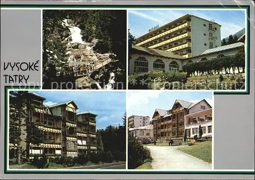 Vysoke Tatry Tatransky narodnypark Wasserfaelle Kurhaeuser Kat. Slowakische Republik