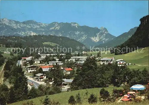 Bischofswiesen Panorama mit Schlafender Hexe Rotofen Berchtesgadener Alpen Kat. Bischofswiesen