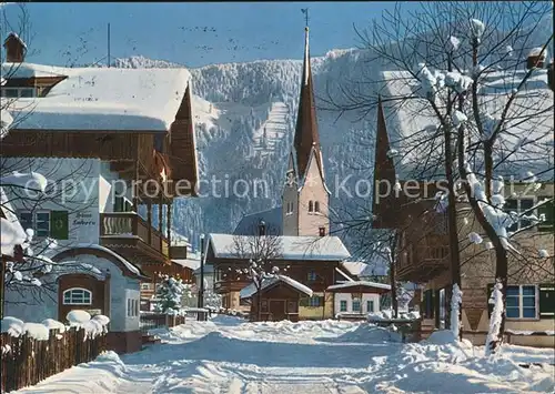 Bayrischzell Dorfpartie Wintersportplatz Kirche Winterimpressionen Kat. Bayrischzell