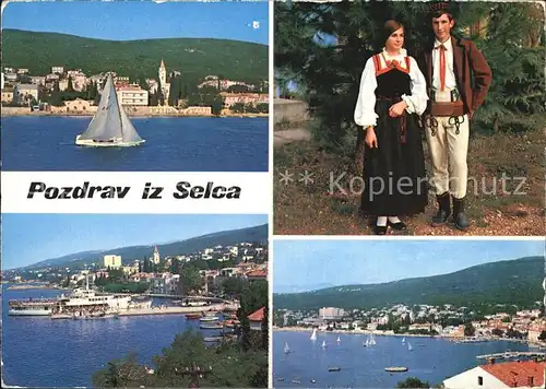 Selce Crikvenica Segelboot Hafen Trachten Kat. Kroatien