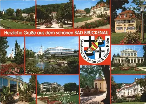 Bad Brueckenau Kurhaeuser Kurpark Staatsbad Naturpark Bayer. Rhoen Kat. Bad Brueckenau