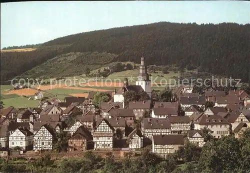 Hallenberg Ortsansicht mit Kirche Kat. Hallenberg