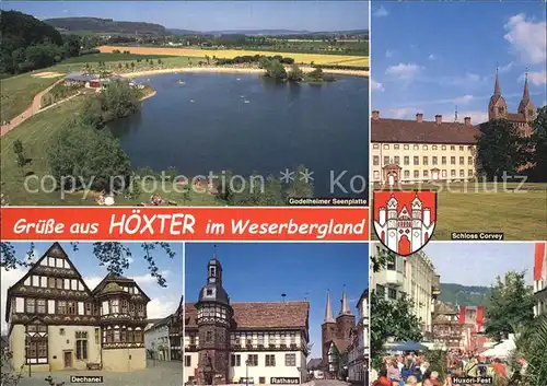 Hoexter Weser Godelheimer Seenplatte Schloss Corvey Dechanei Rathaus Huxori Fest Kat. Hoexter