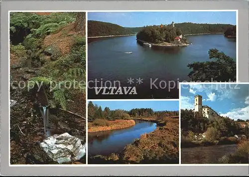 Rozmberk nad Vltavou Hrad Pramen Vltavy Soutok Vltavy s Otavou u hradu Zvikov Schloss Moldau Kat. Rosenberg