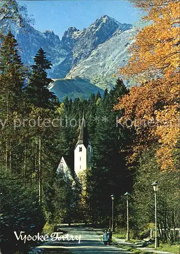 Vysoke Tatry Herbststimmung Hohe Tatra Kirche Kat. Slowakische Republik