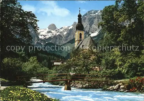 Ramsau Berchtesgaden Kirche mit Reiteralpe Kat. Ramsau b.Berchtesgaden