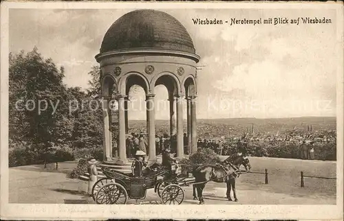 Wiesbaden Nerotempel Pferdekutsche Kat. Wiesbaden