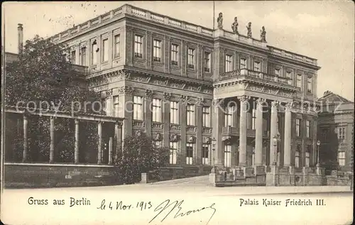 Berlin Palais Kaiser Friedrich 3.  Kat. Berlin