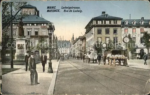 Mainz Rhein Ludwigstrasse Pferdewagen