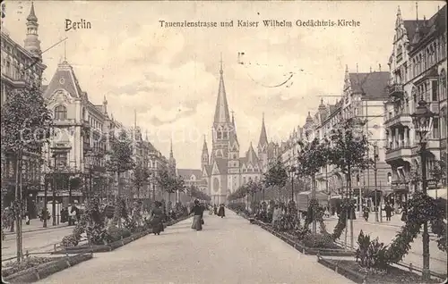 Berlin Tauenzienstrasse mit Kaiser Wilhelm Gedaechtnis Kirchen Kat. Berlin