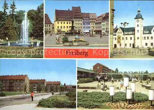 Freiberg Sachsen Scheringerpark Obermarkt Rathaus Kat. Freiberg