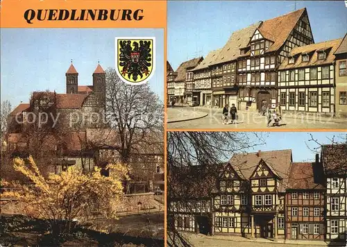 Quedlinburg Burgberg mit Stiftskirchen Schloss Steinweg Schlossberg Klopstockhaus Kat. Quedlinburg