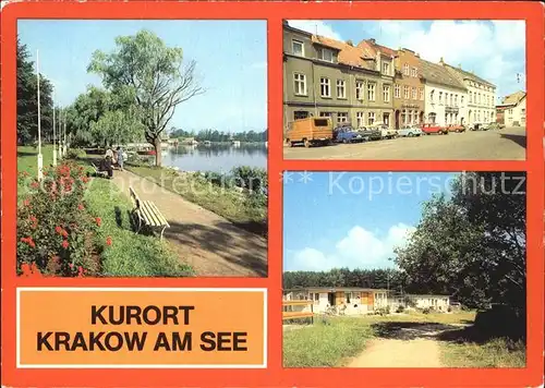 Krakow See Marktplatz Bungalowsiedlung Promenade Kat. Krakow See