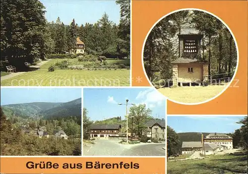Baerenfels Erzgebirge Milchbar Park Glockenspiel Kat. Altenberg