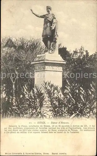 Nimes Statue d Antonin Kat. Nimes