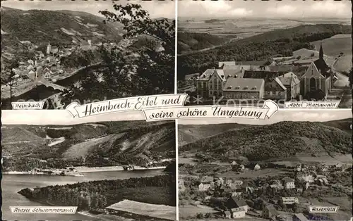 Heimbach Eifel Panorama Abtei Mariawald Rursee Schwammenauel Hasenfeld Kat. Heimbach