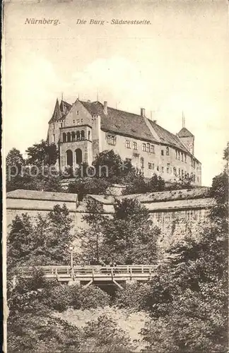 Nuernberg Burg Suedwestseite Kat. Nuernberg