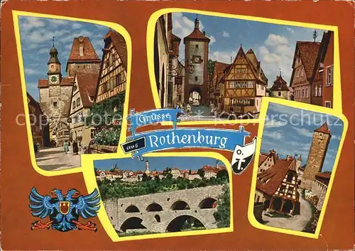 Rothenburg Tauber Markusturm Ploenlein Doppelbruecke Alte Schmiede Kat. Rothenburg ob der Tauber