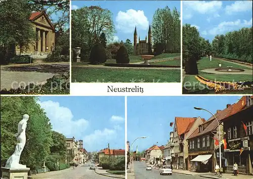 Neustrelitz Friedrich Wolf Theater Schlosskirche Stadtpark Gutenberg und Strelitzer Strasse Kat. Neustrelitz