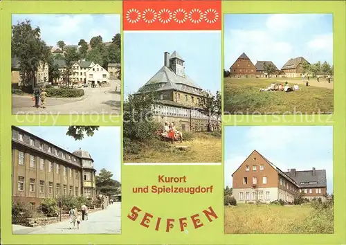 Seiffen Erzgebirge HOG Buntes Haus Spielzeugmuseum Bergbaude FDGB Erholungsheime Bad Einsiedel und Berghof Kat. Kurort Seiffen Erzgebirge