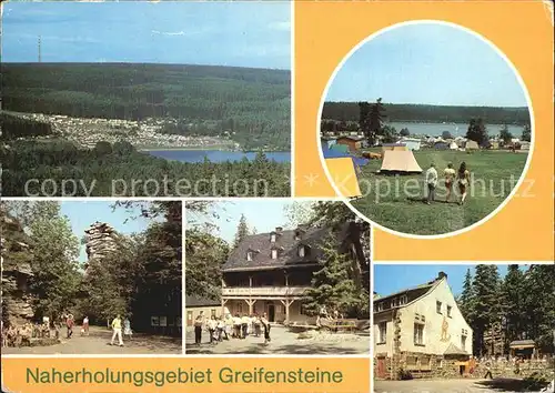 Ehrenfriedersdorf Erzgebirge Greifenbachstauweiher Zeltplatz Greifensteine Bergbaumuseum Berggaststaette Greifensteine Kat. Ehrenfriedersdorf