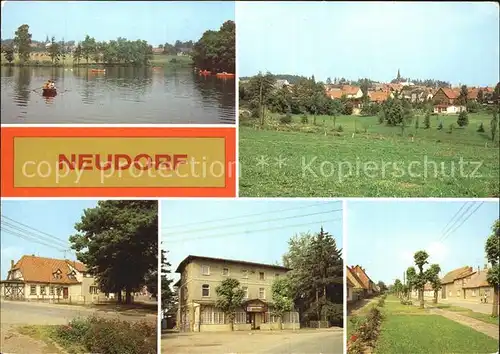 Neudorf Quedlinburg Gondelteich Teilansicht FDGB Gaststaette Zur Schenke und Waldblick Strassenpartie Kat. Neudorf Quedlinburg