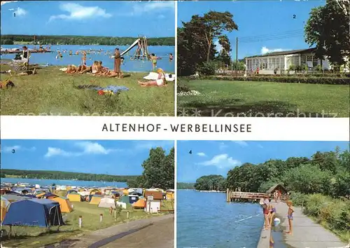 Werbellinsee Altenhof Badestelle und Campingplatz Suesser Winkel FDGB Erholungsheim Strandpavillon Werbellinsee Kat. Schorfheide