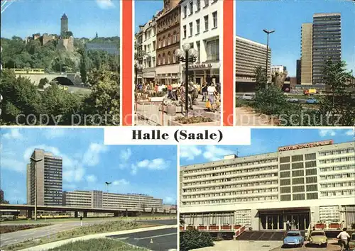 Halle Saale Burg Giebichenstein Klement Gottwald Str Thaelmannplatz Interhotel Stadt Halle Kat. Halle