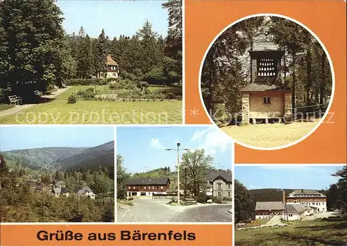 Baerenfels Erzgebirge Park Glockenspiel Teilansicht Milchbar FDGB Erholungsheim Max Niklas Kat. Altenberg