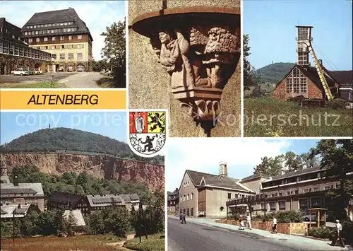 Altenberg Erzgebirge Sanatorium Raupennest Platz des Bergmanns Erker Zentralschacht Arno Lippmann Bringe und Geisingberg HOG Knappensaal Kat. Geising