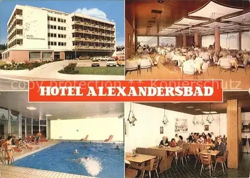 Alexandersbad Bad Hotel Alexandersbad Speisesaal Hallenbad Gaststube Kat. Bad Alexandersbad