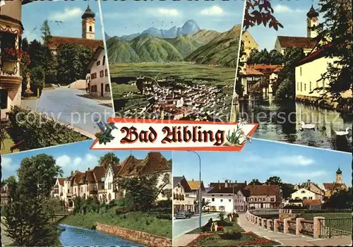 Bad Aibling Kirche Total Schwanenteich Kanal Strassenpartie Kat. Bad Aibling