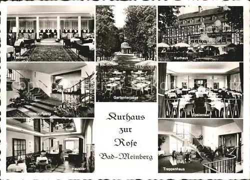 Bad Meinberg Kurhaus zur Rose Teeraum Gartenterrasse Speisesaal Hausbar Treppenhaus Kat. Horn Bad Meinberg