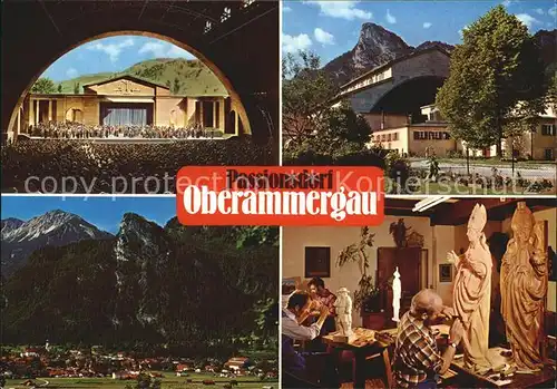 Oberammergau Passionsspielhaus Kofel Notkarspitze Holzschnitzwerkstaette Kat. Oberammergau