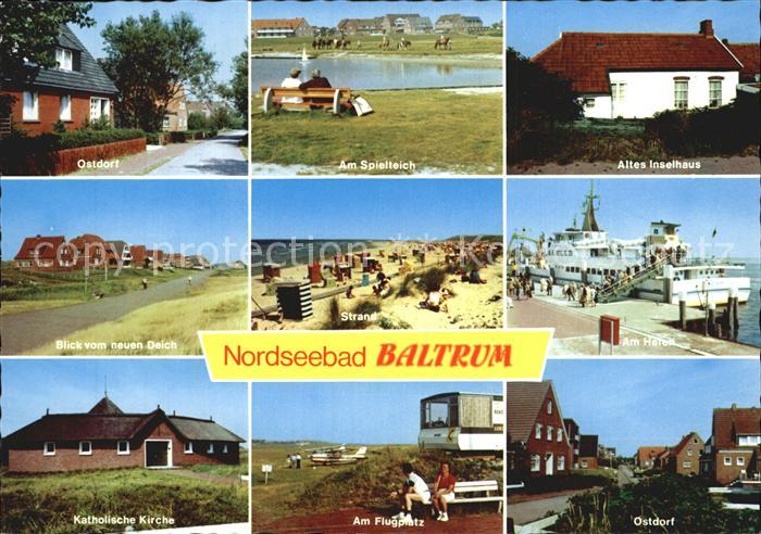 Baltrum Nordseebad Ostdorf Spielteich Altes Inselhaus Strand Hafen Kath