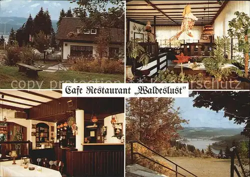 Schulenberg Oberharz Cafe Restaurant Waldeslust Gastraum Theke Seeblick Kat. Schulenberg im Oberharz